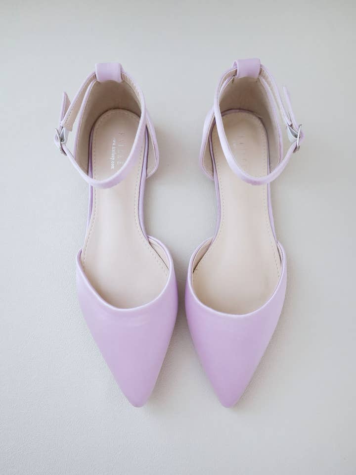 Kailee P. - Wholesale Flats - Women's - Satin Pointy Toe Flats with Ankle Strap49