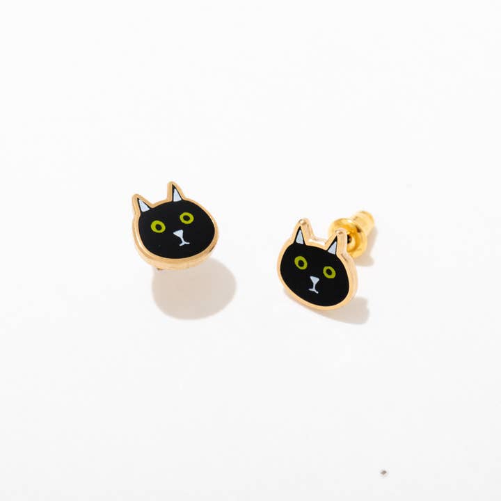 Larissa Loden - Wholesale Stud/Post Earrings - Cat Enamel Stud Earrings