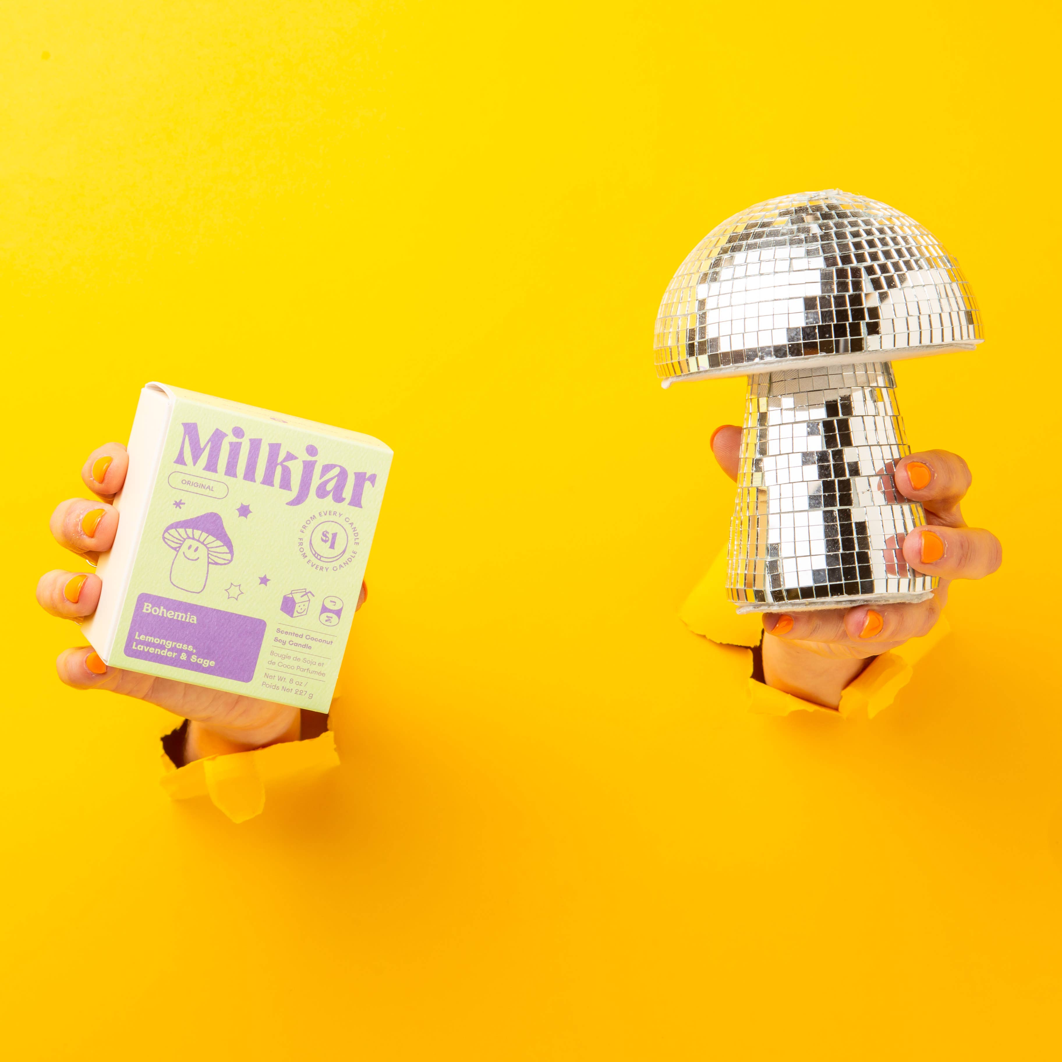 Milk Jar Candle Co. - Venta al por mayor Velas en tarros - Vela Bohemia de 8 onzas con citronela, lavanda y salvia, coco y soja10