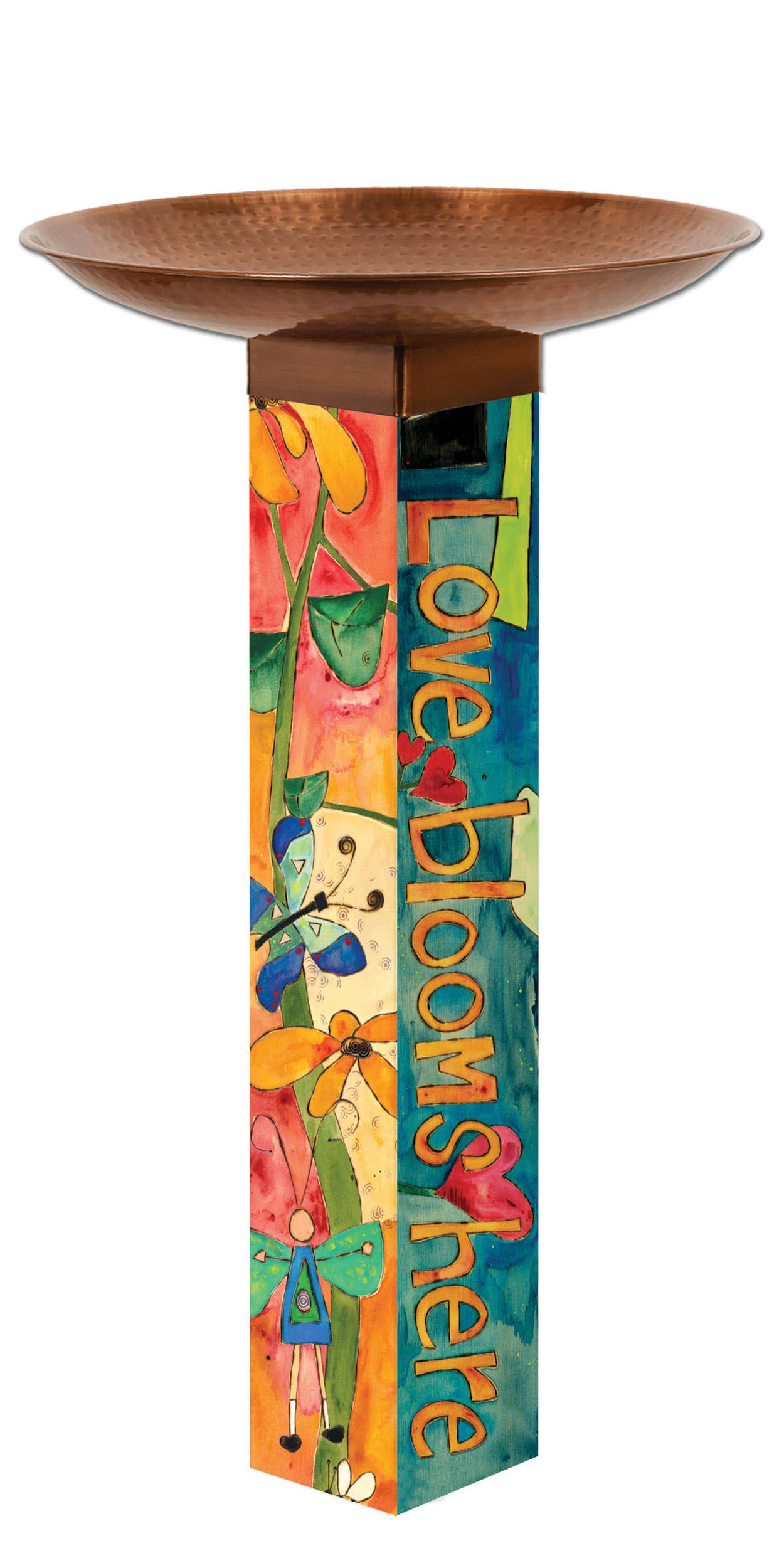 Studio M - Wholesale Bird Bath - Love Garden Bird Bath Art Pole w/ST9021 Copper Topper3