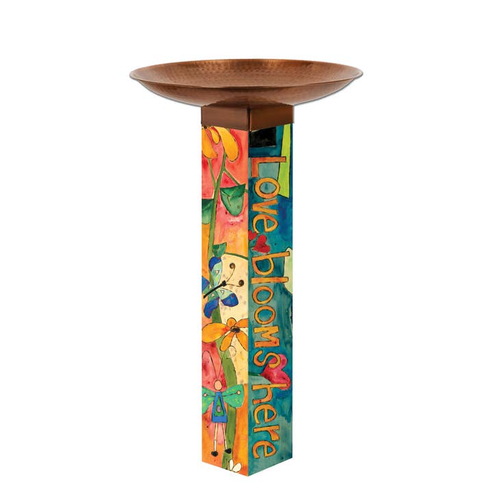 Studio M - Wholesale Bird Bath - Love Garden Bird Bath Art Pole w/ST9021 Copper Topper3
