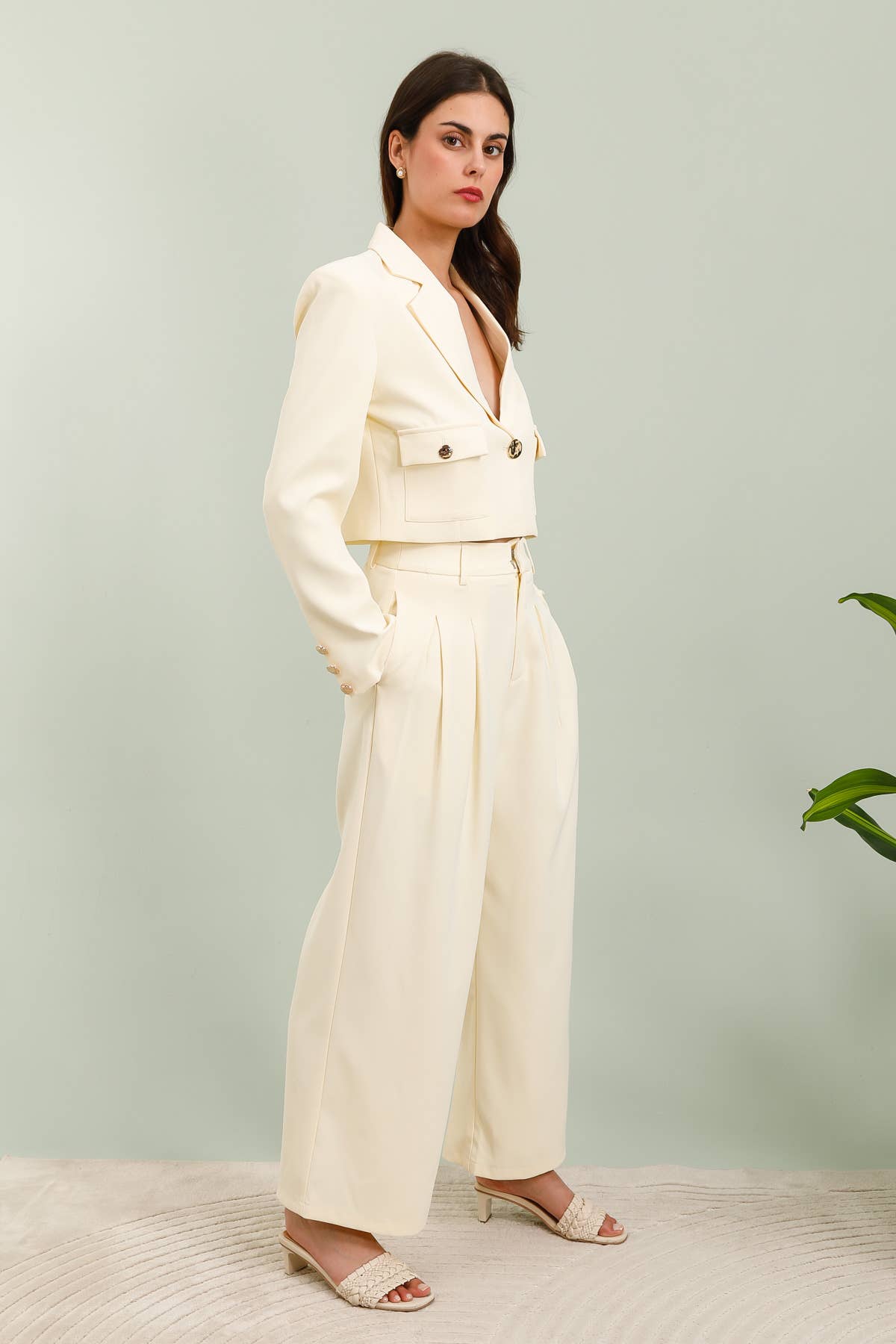 Frime - Vente Pantalon – femme - Pantalon palazzo plissé - 3170 8