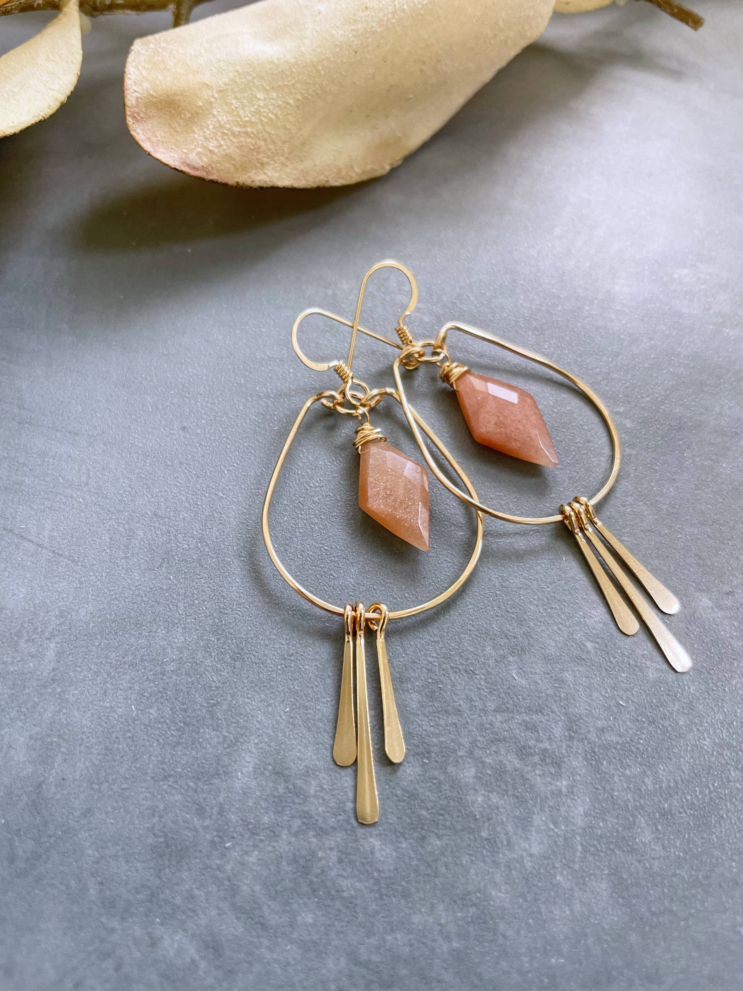 Quinn Sharp Handmade - Wholesale Hoop Earrings - Diamond Gemstone Teardrop Hoops | 14kt Gold Filled, Sterling0