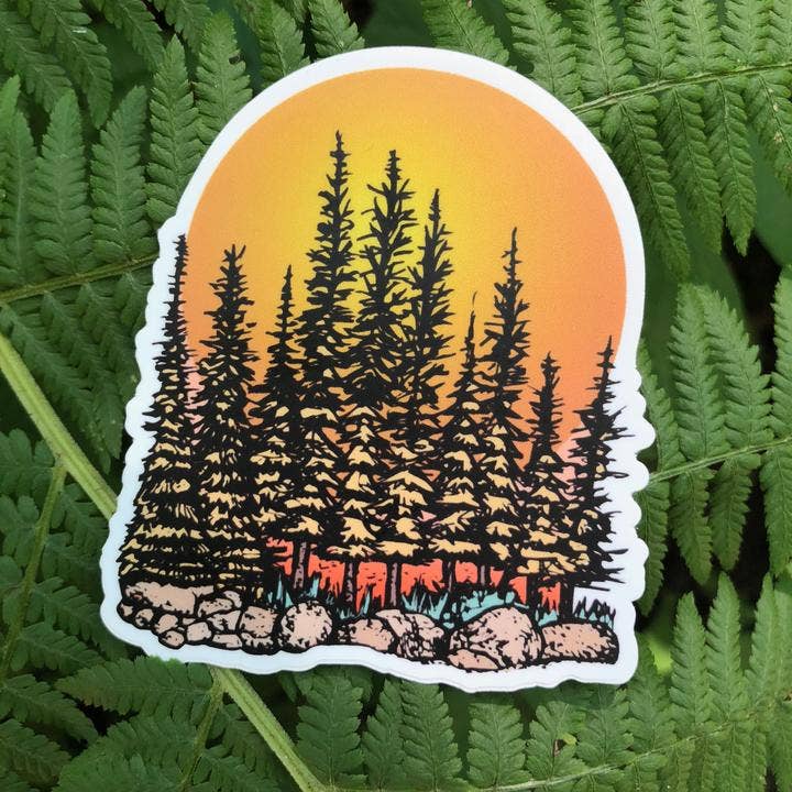 Sunset Island Sticker voor wholesale door Roam Wild Designs