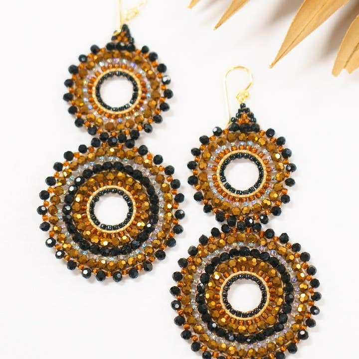 Bali Queen - Wholesale Dangle Earrings - Thai Crystal Double Circle Earrings39