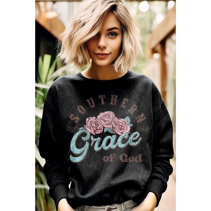 HRTandLUV - Wholesale Sweatshirt - Women's - GRACE OF GOD MINERAL GRAPHIC SWEATWHIRTS