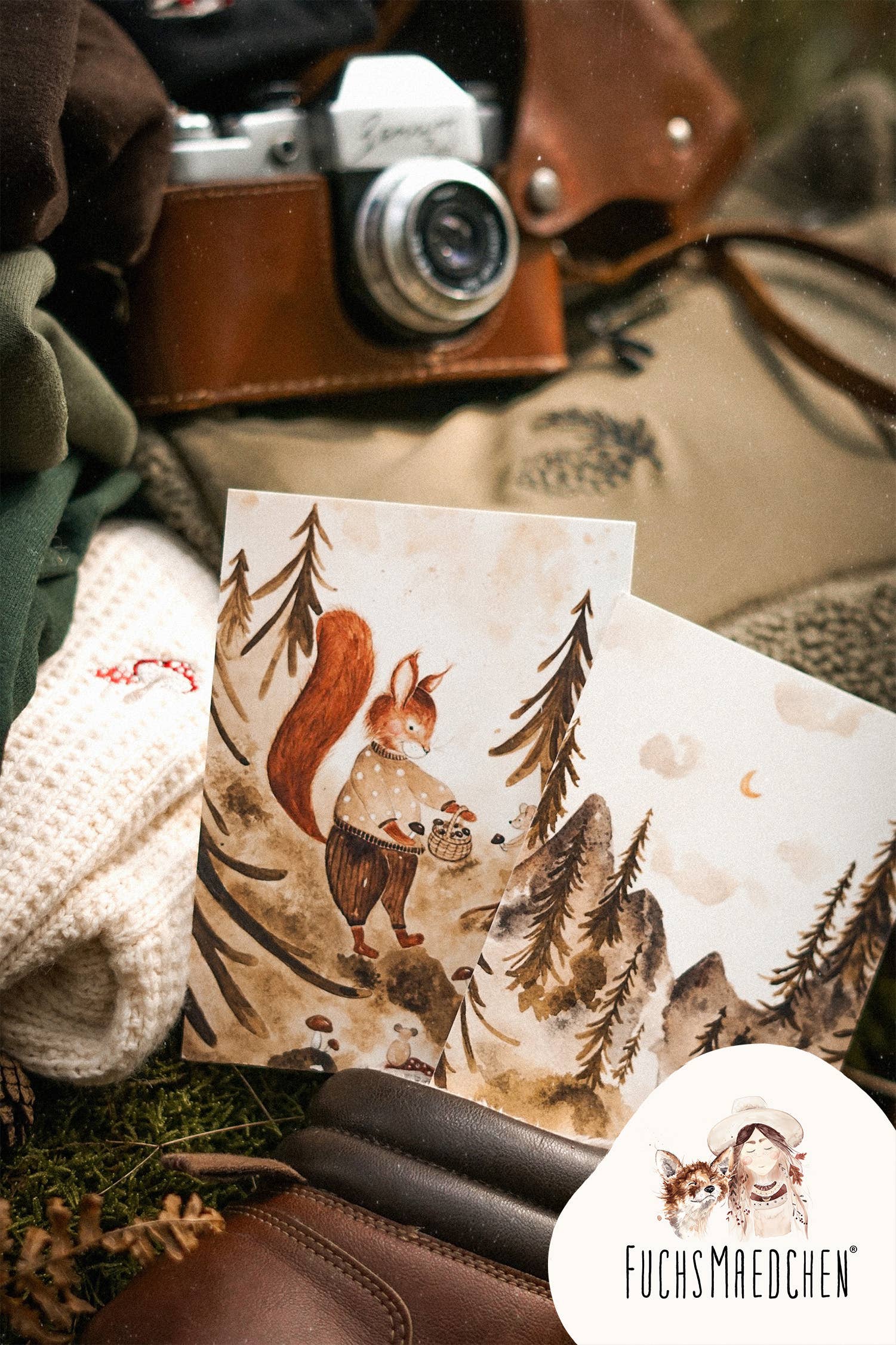 FuchsMaedchen - Wholesale Everyday Greeting Card - Greeting card squirrel in the fox forest2