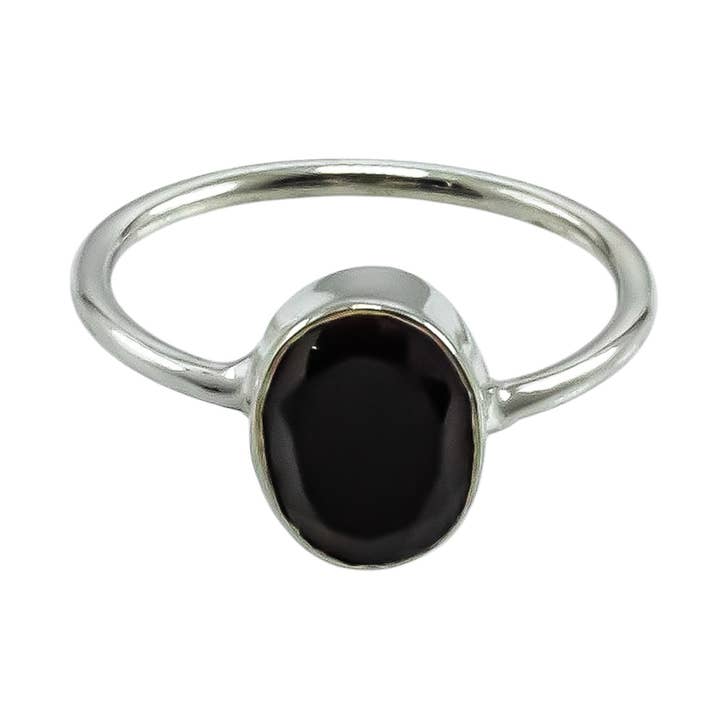 Anillo de Ónix Negro Plata de Ley 925 para venta al por mayor de Quasar Gems USA