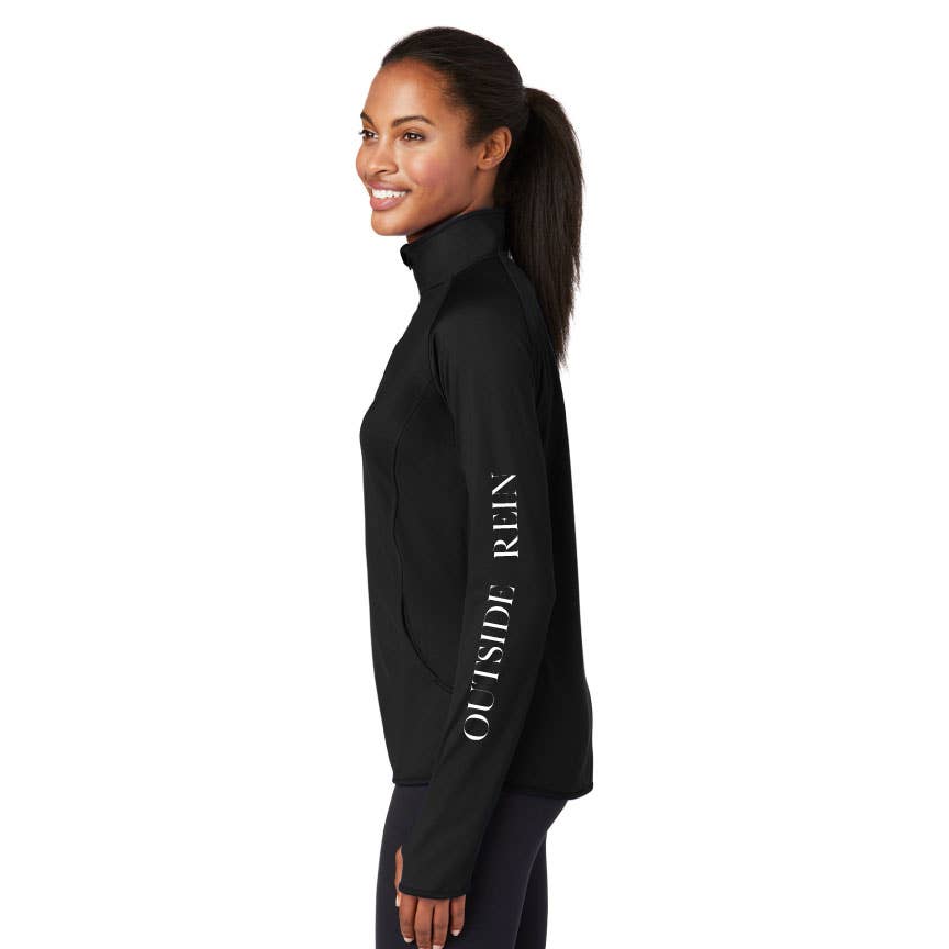 Horseplay Apparel - Wholesale Athletic Top - Women's - Inside Leg Outside Rein Baselayer: Black2