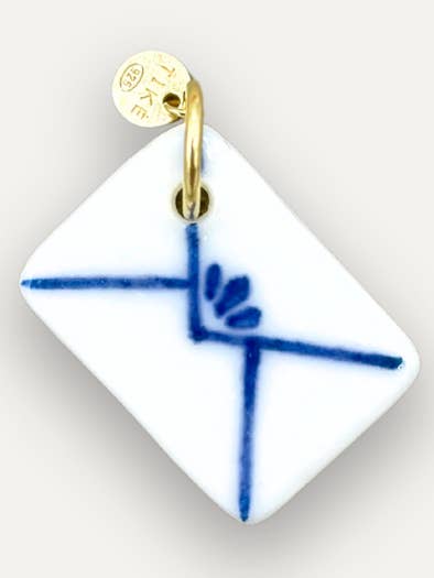 Charms - Bolsa Azul Pendente em Porcelana por atacado de Tiké Jewels
