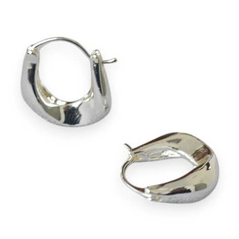 Smeltet Mini Hoop i Sølv for engroshandel hos White Leaf