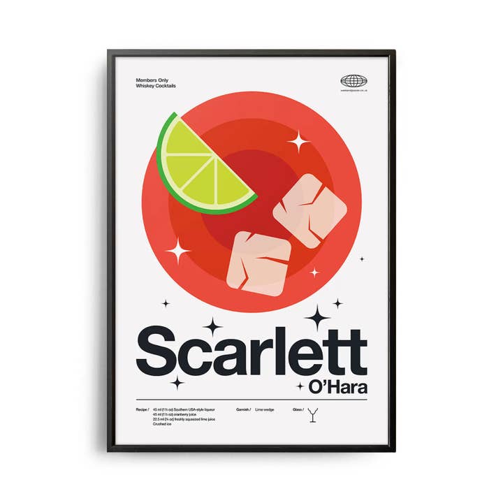Mid-Century Modern Scarlett O'Hara Cocktail Poster for wholesale by Weekend Concept