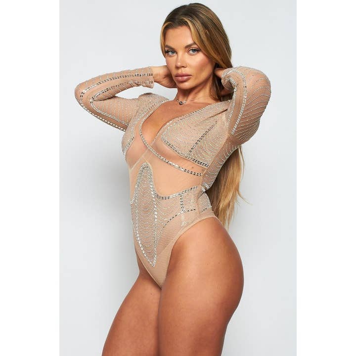 omgstyles - Venta al por mayor Body - Mujer - BODY DE REJILLA CON STRASS