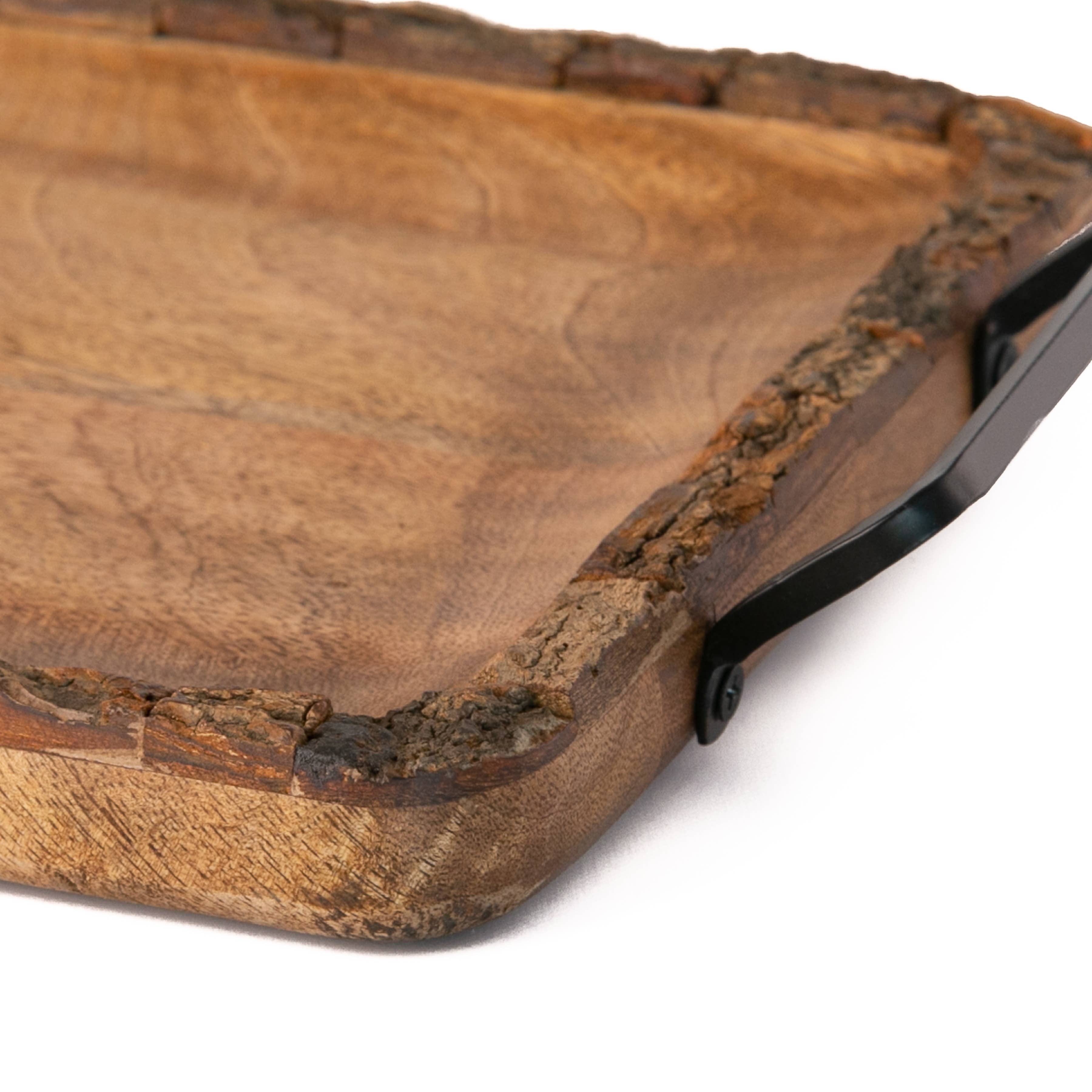 Heritage Lace - Vente Plateaux de service - Plateau en écorce de bois de manguier naturel 14x10x1 Artisan Wood Bark3