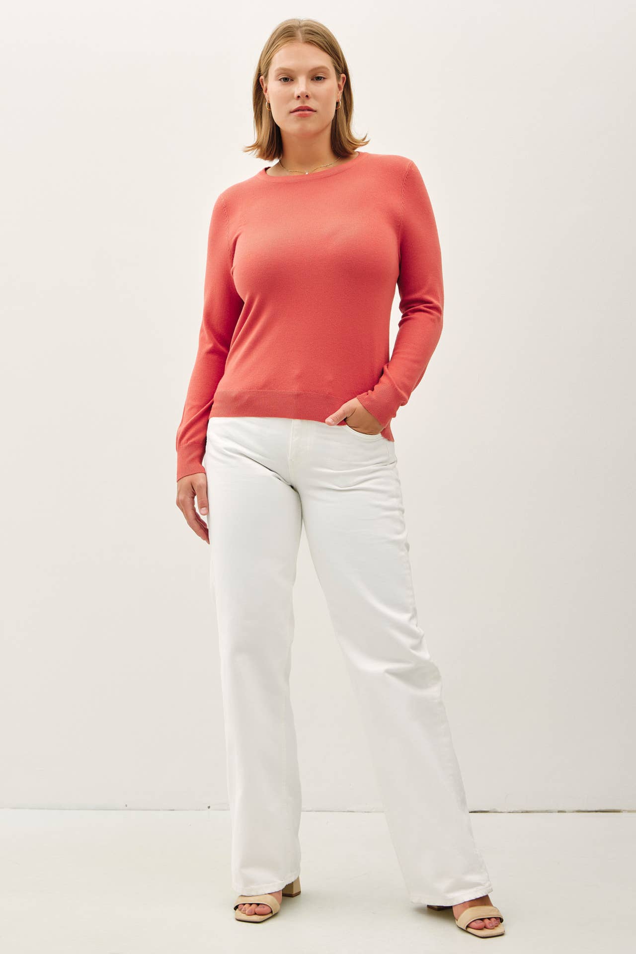 Be Cool - Vente Pull en maille – femme - PULL BASIQUE EN MAILLE DOUCE À COL ROND PLUS14