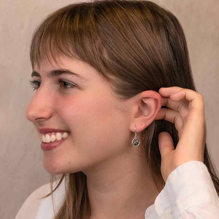 Nina Designs - Wholesale Dangle Earrings - Sterling Silver Snow Capped Mountain Dangle Earring 24x10mm