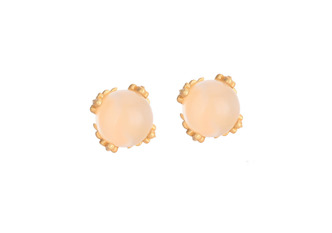 Bright MacMing – wholesale Stud/post earrings – Stylish Chalcedony Stud Earrings4