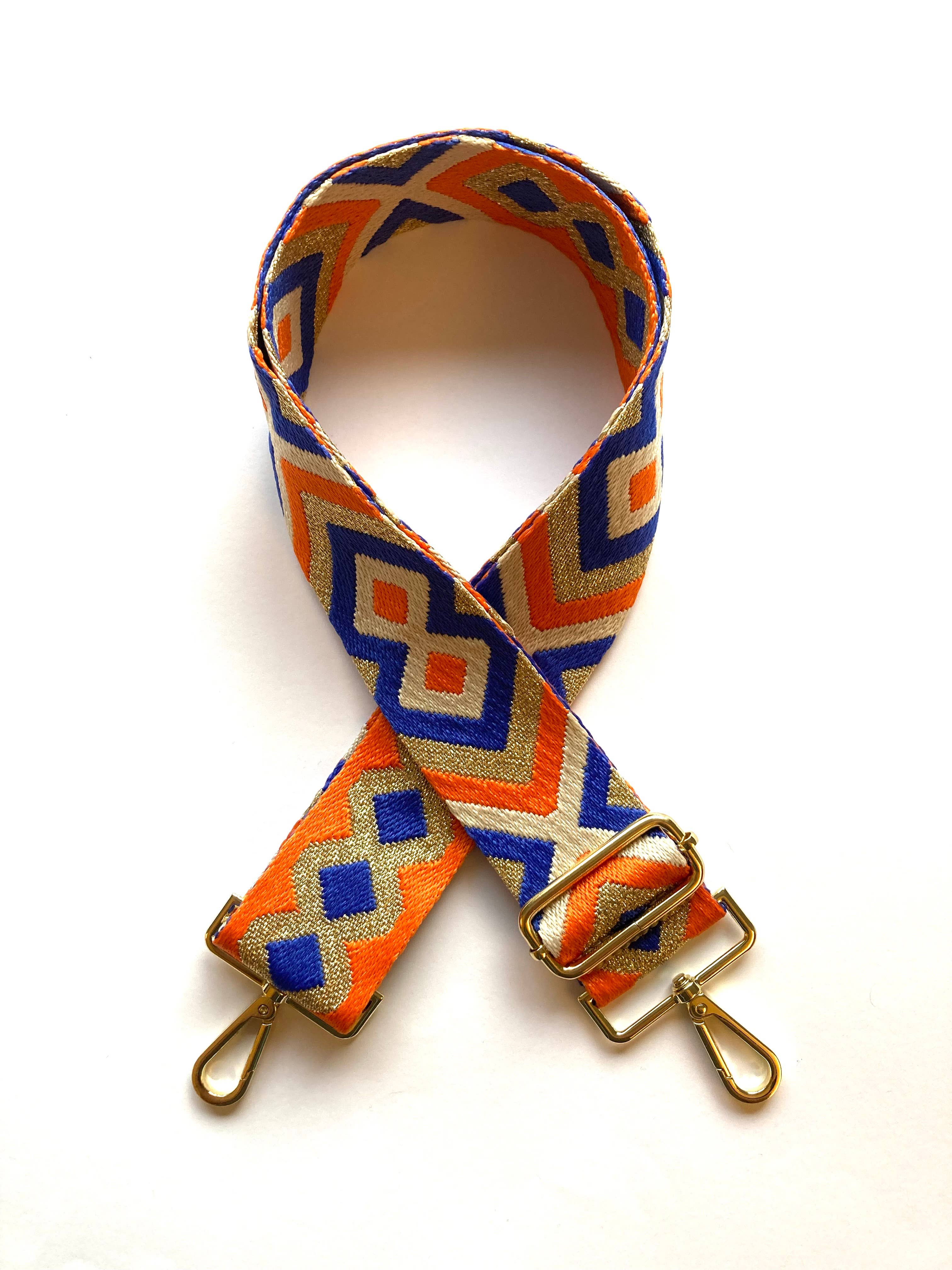 Cassette Barcelona – wholesale Bag strap – women's – Cassette - Inca Strap Blue & Gold & Orange7