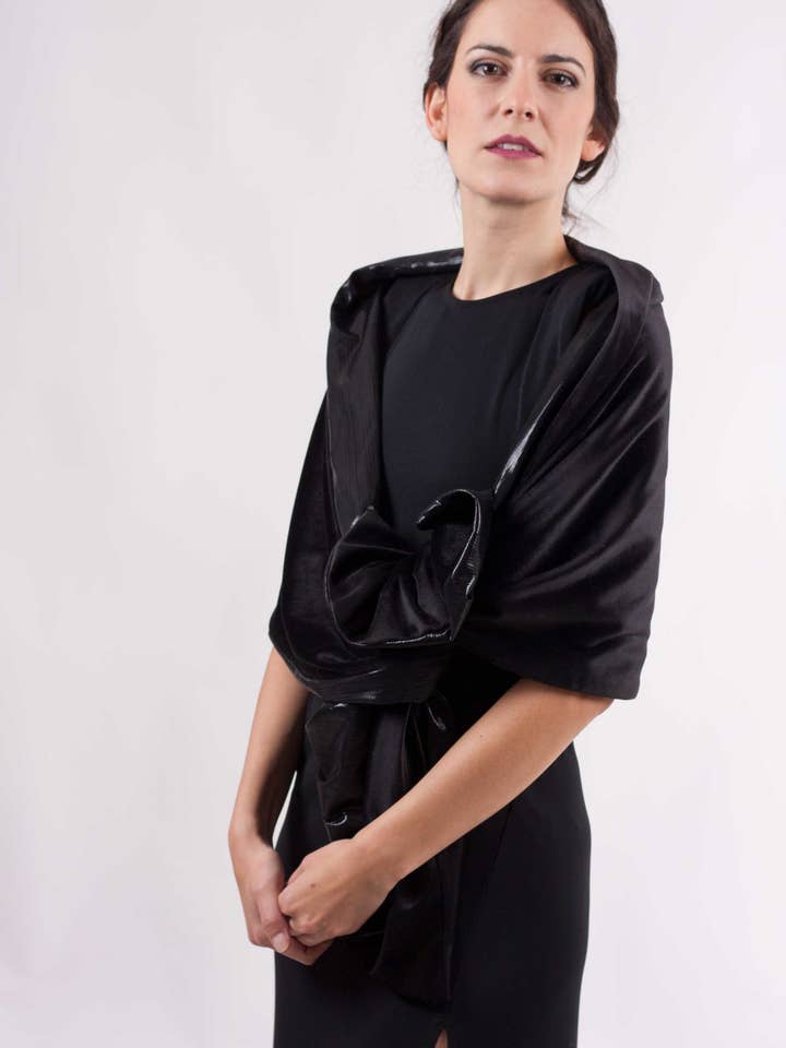 Dobbelt festtørklæde i velour og glitter for engroshandel hos MR Complements