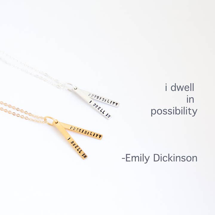 Emily Dickinson (mulighed) Citat halskæde for engroshandel hos Chocolate and Steel