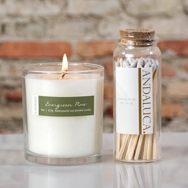 Andaluca - Wholesale Matches - Glass Jar of 60 Wooden Matches