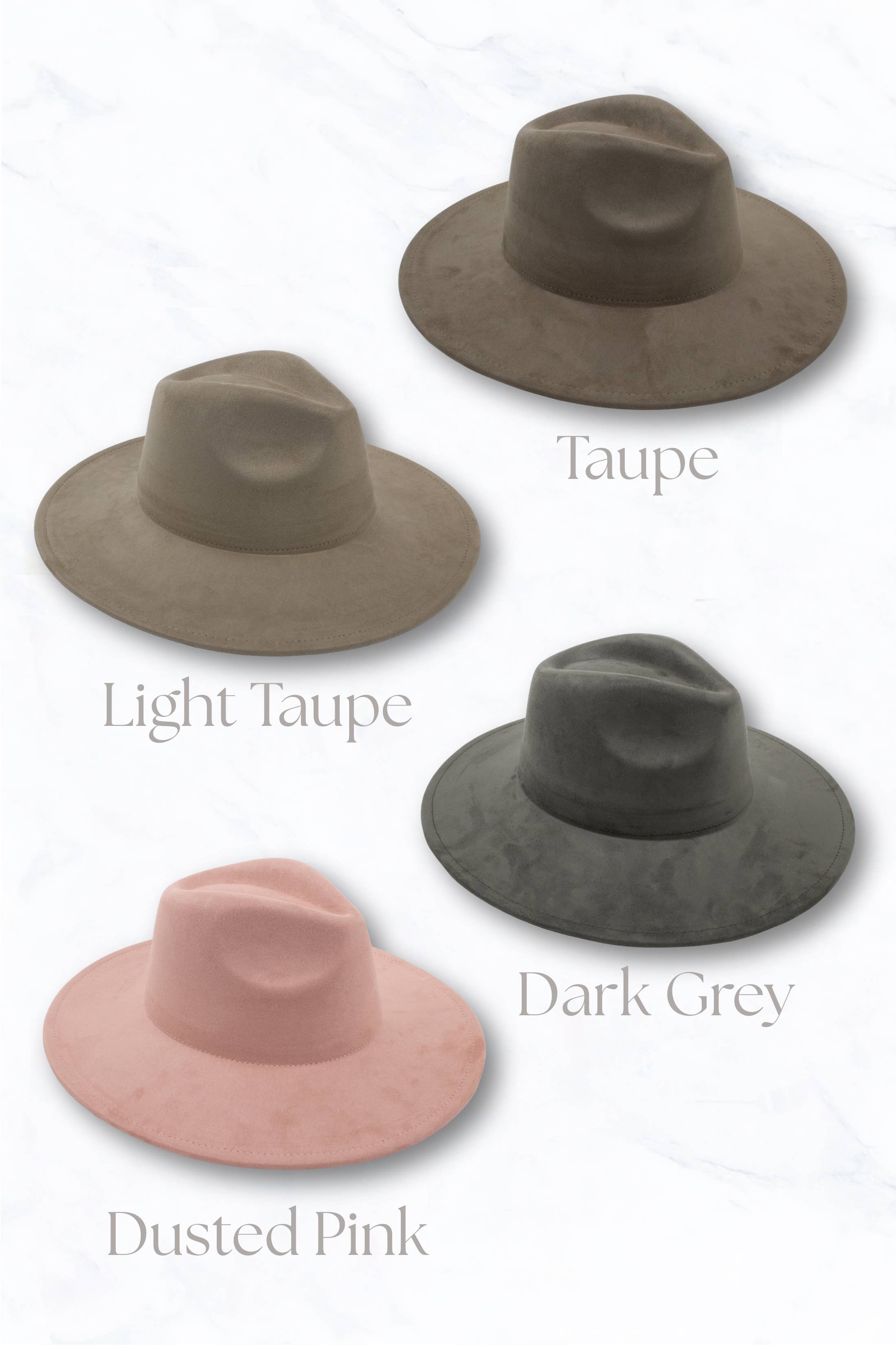 Suzie Q USA – Großhandel Fedora-Hut – Damen – Wildleder-Fedora mit großem Rand und Pfirsich-farbigem Oberteil10