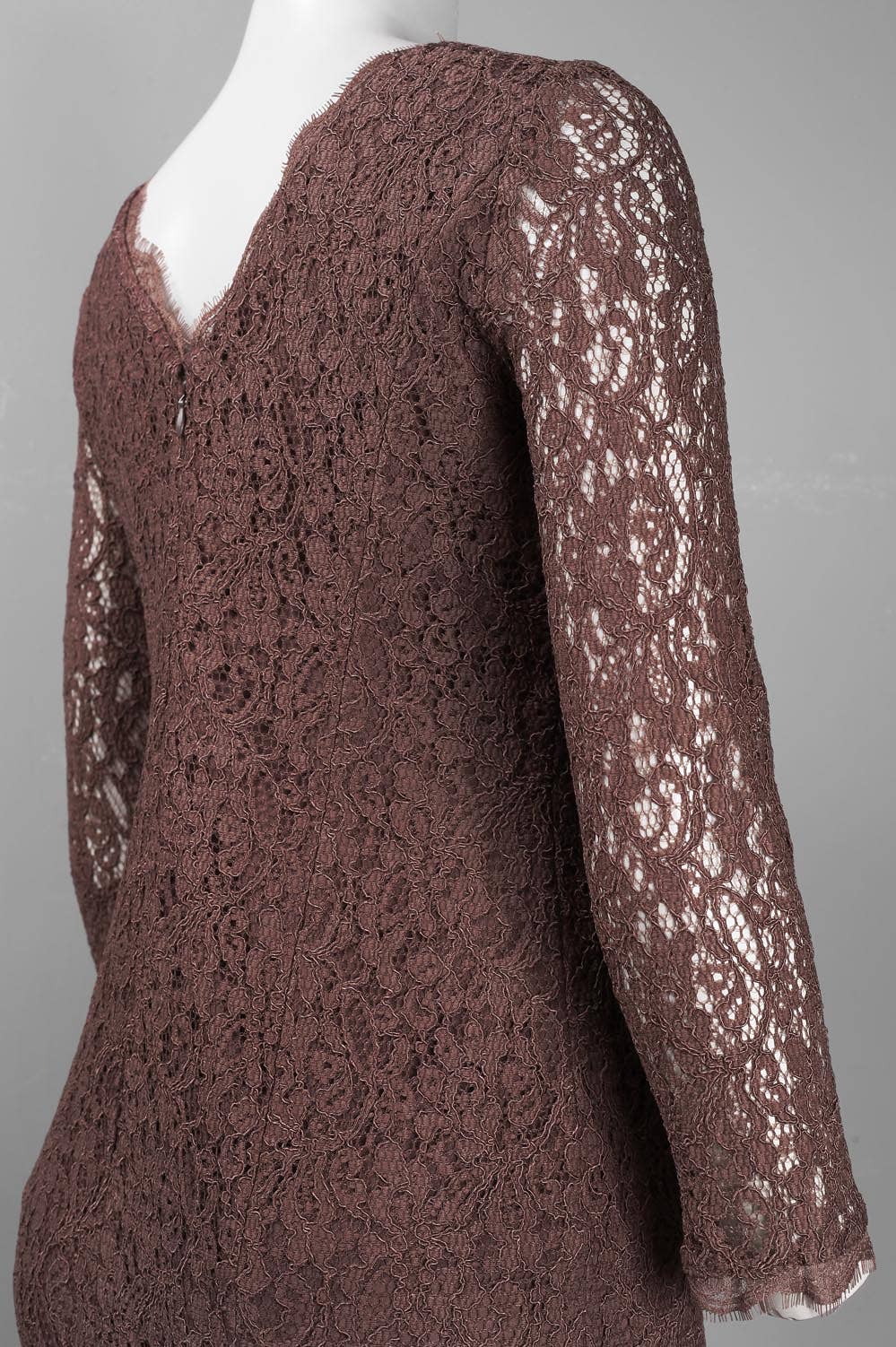 CAPPUCINO Adrianna Papell 3/4 Sleeve Long Lace Evening Dress for wholesale on Faire1