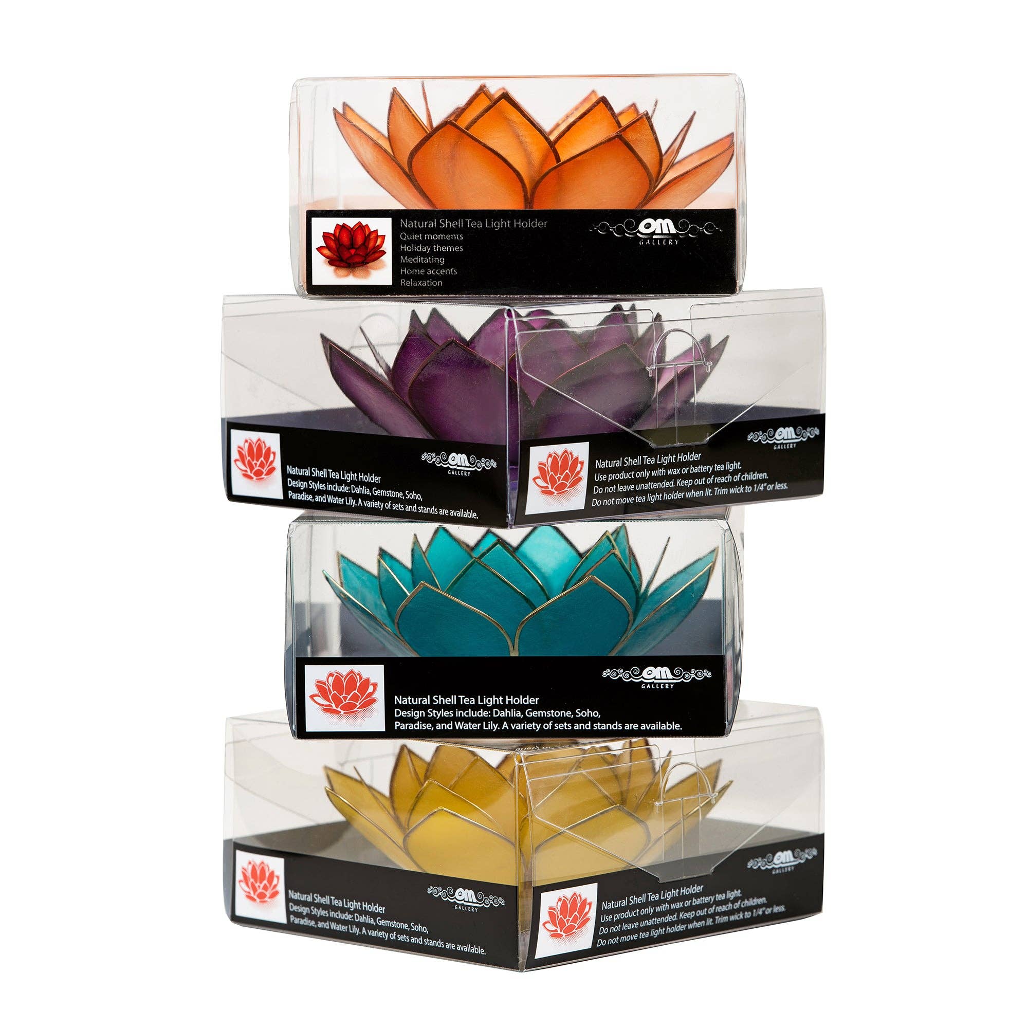 Om Gallery - Wholesale Candle Holder - Paradise Lotus   -   Cool Water1