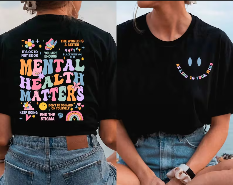 Cash & Drix Wholesale - Wholesale T-Shirt (Graphic) - Women's - Mental Health Matters - Be Kind To Your Mind - Tee0