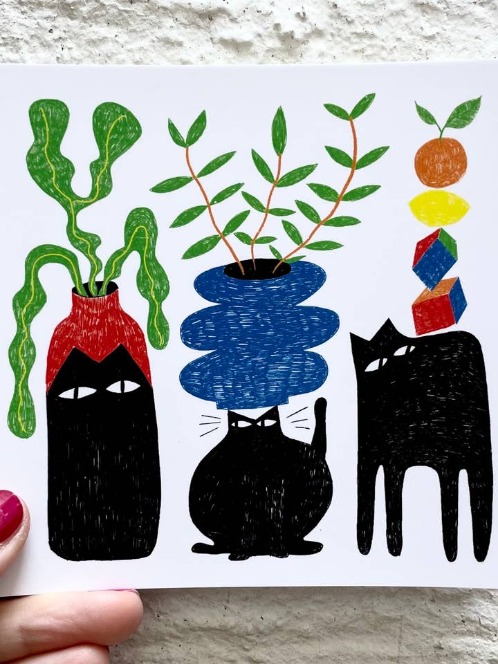 Vacanza, cartolina quadrata per la vendita all'ingrosso da parte di Anna Soba