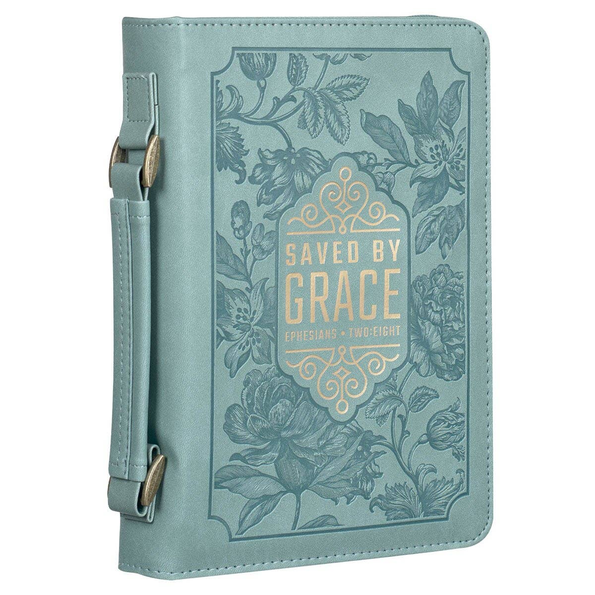 Christian Art Gifts - Wholesale Bible Cover - Bible Cover Fashion Teal Saved by Grace Eph. 2:82