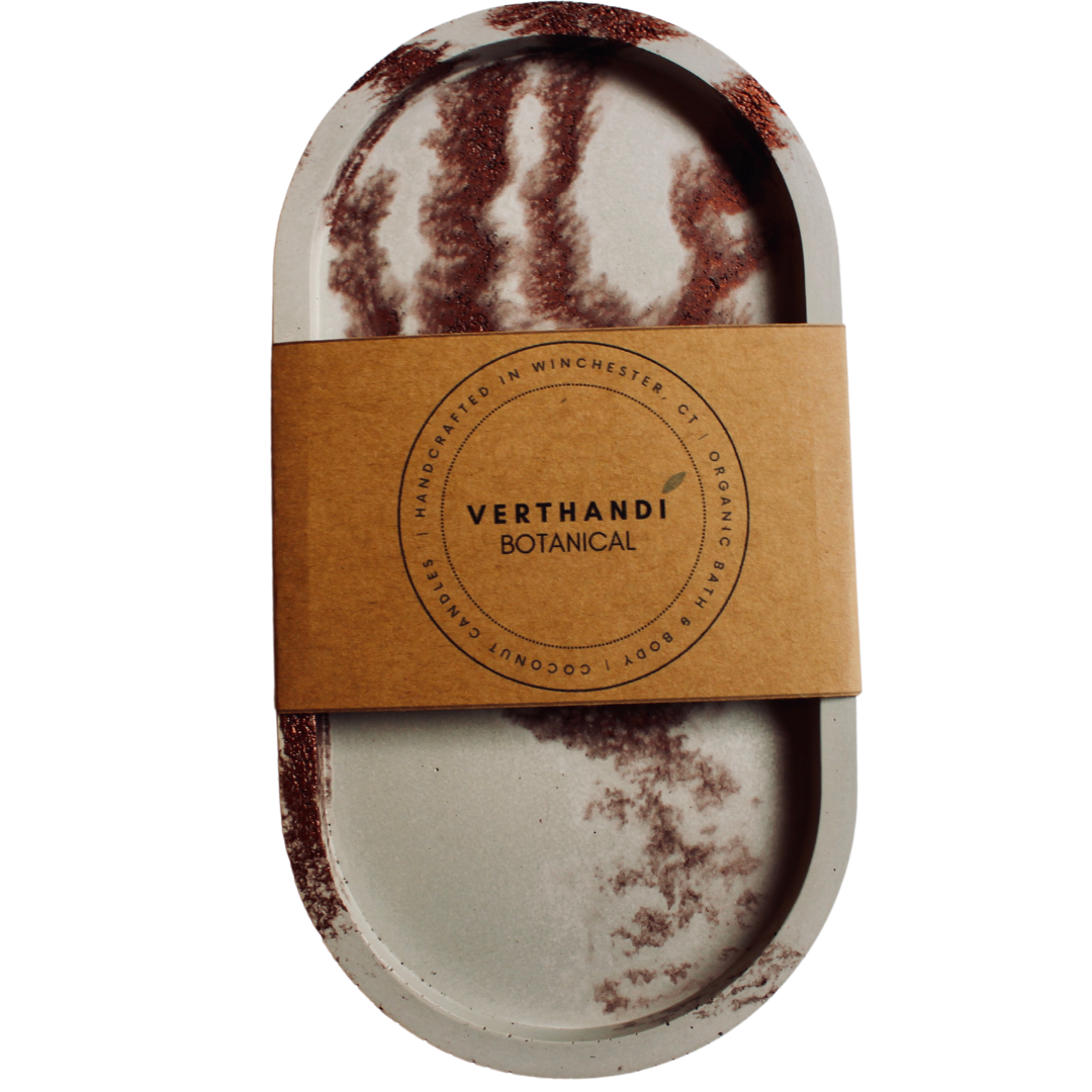 Verthandi Botanical - Wholesale Decorative Tray - CONCRETE OVAL TRAY16
