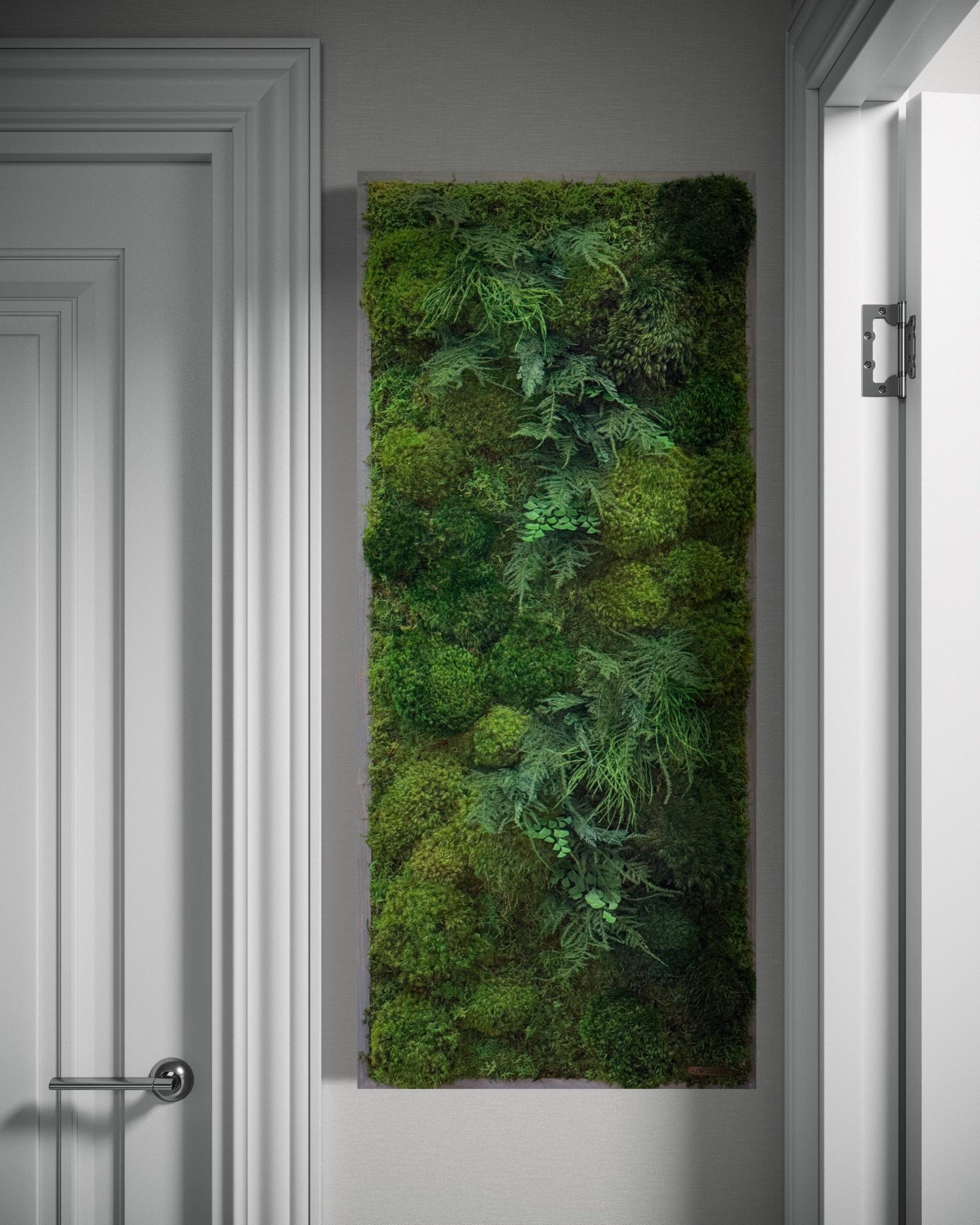 Artisan Moss – Großhandel Malen/Zeichnen – Hochwertiges Moos- und Farnpflanzen-Gemälde, handgefertigt, 40” x 18”7