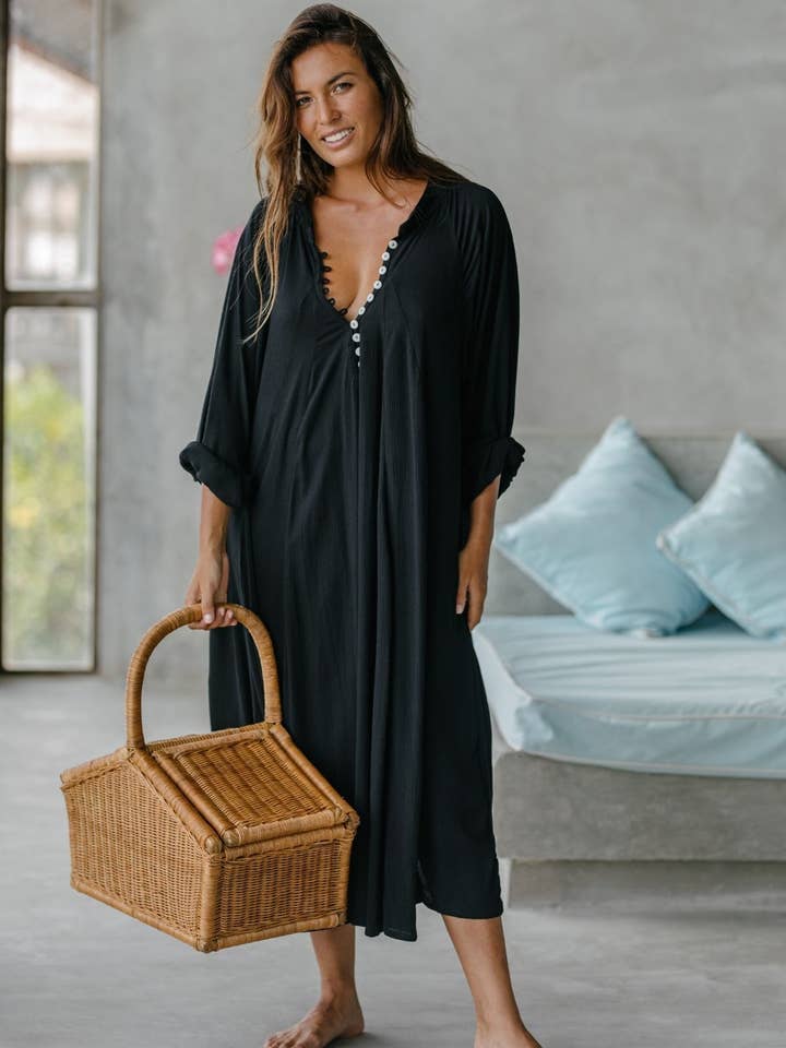 Robe courte FRIDA (100% rayonne de bambou) pour la vente par Myrah Penaloza Collection