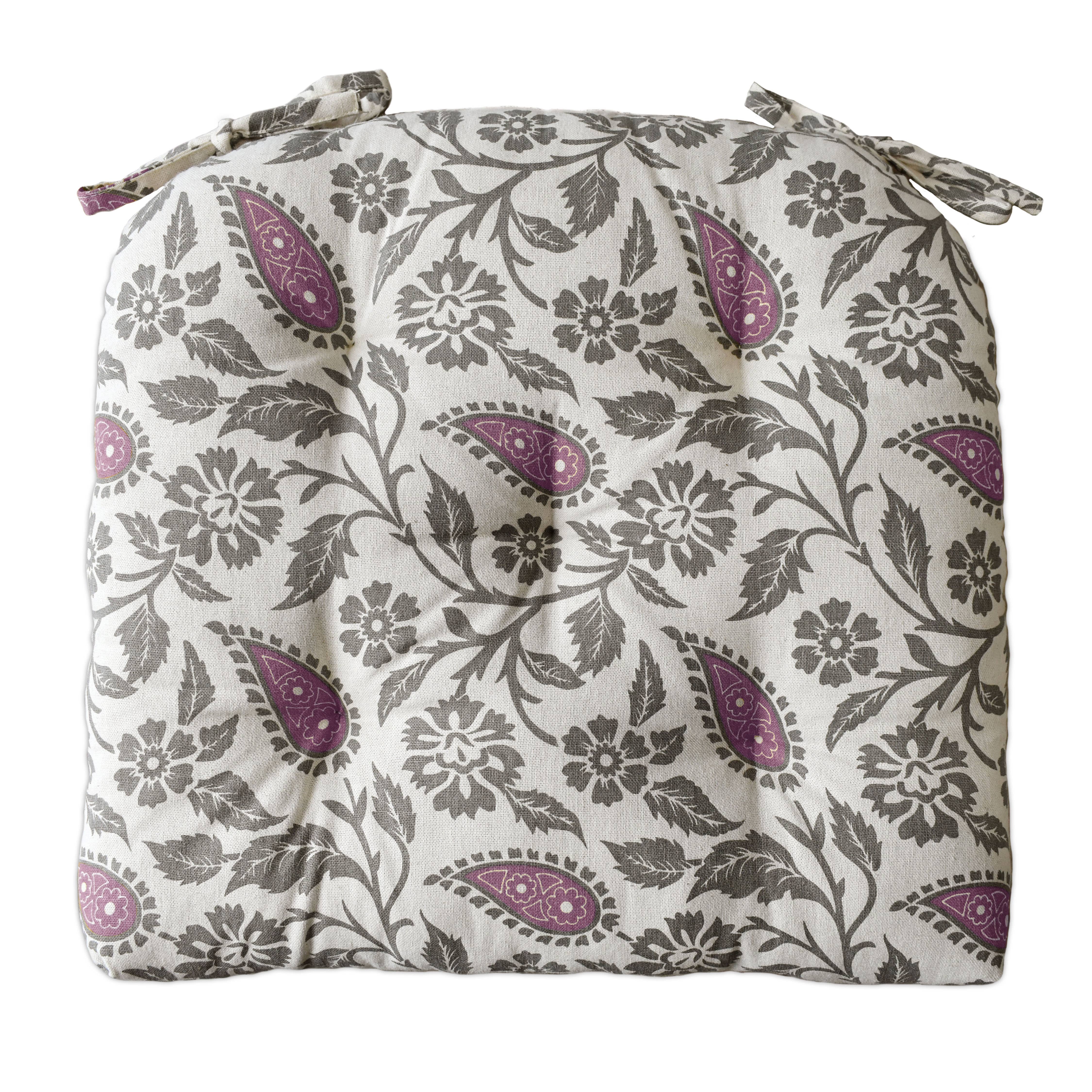 COZY HOMES COLLECTION - Wholesale Chair Cushion - Handmade Cotton Chair Seat Pads Cushions with Ties 16''x16''0