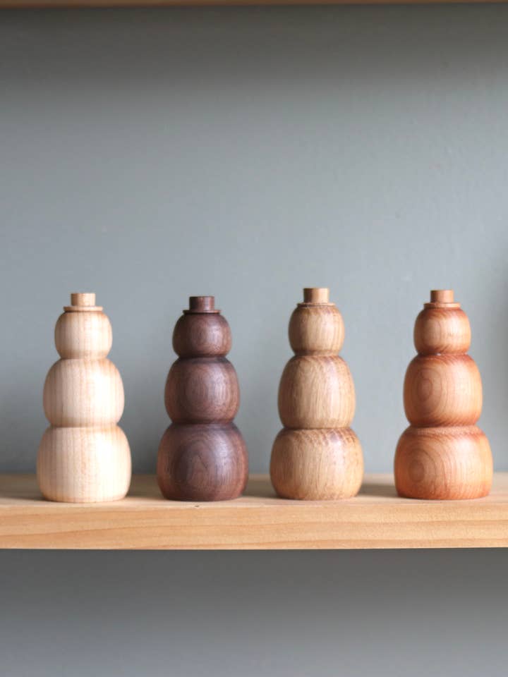 Hand-turned Snowman, Minimalist Wood Winter Decor, Snowmen for wholesale by Make It Slow | Modern Woodworking the Old Fashioned Way