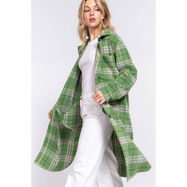 GIACCA LUNGA CAMICIA IN JACQUARD SCOZZESE per la vendita all'ingrosso da parte di Apolline