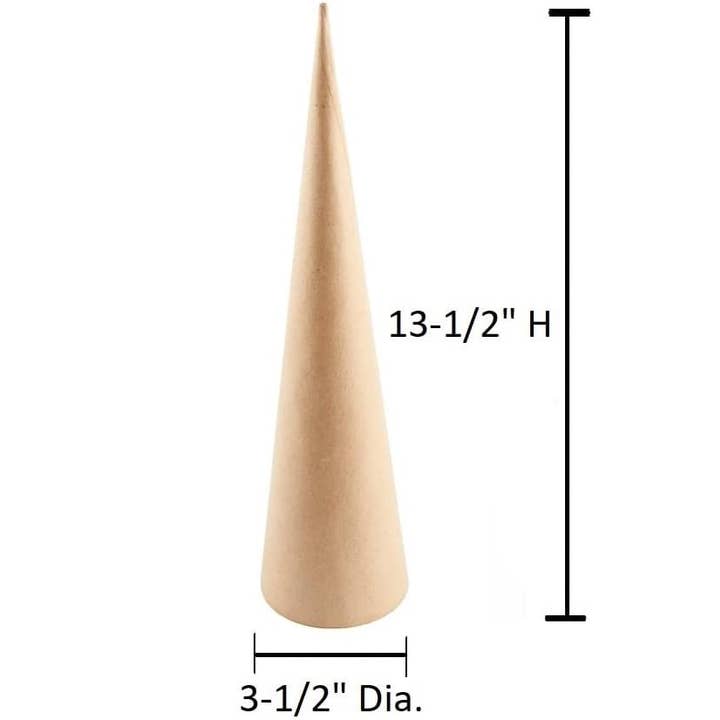 Factory Direct Craft – wholesale Craft supplies – 13-1/2" x 3-1/2" -Paper Mache Craft Cones with Open Bottom 1
