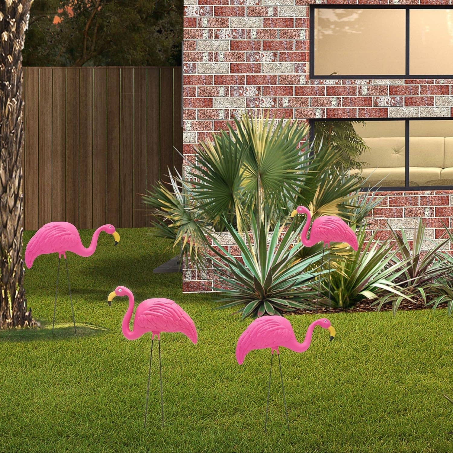 4E's Novelty - Wholesale Outdoor Ornament/Decor - 4 Pink Flamingos Yard Decorations - Large 23 inch Ornament Statues - Outdoor Garden Lawn Flamingo Decor by 4E's Novelty0