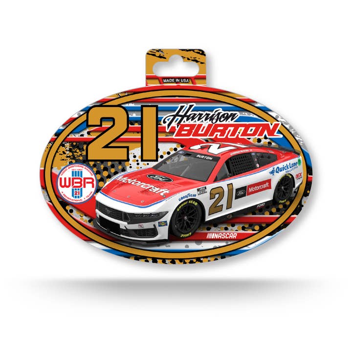Rico Industries - Wholesale Sticker - NASCAR Harrison Burton No. 21 2024 Full Color Oval Sticker