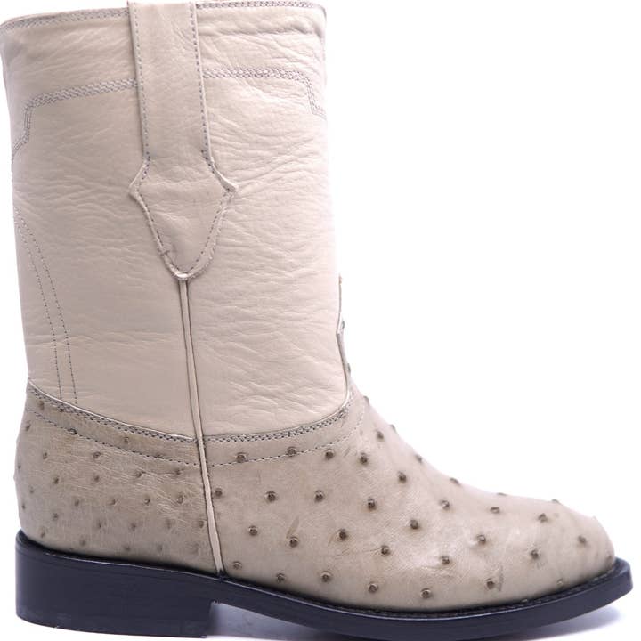 Genuine Ostrich Roper Boots 8.5- US Women's 8.5 for wholesale by Max Leather Inc.
