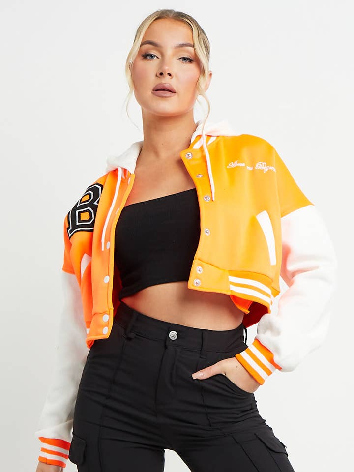 Veelkleurig Set van korte varsityjacks met capuchon voor groothandel op Faire2