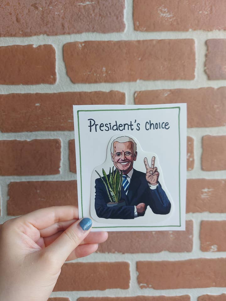 Autocollant plante Le Choix du Président | Autocollant plante Joe Biden pour la vente par LeeJackieeeDraw