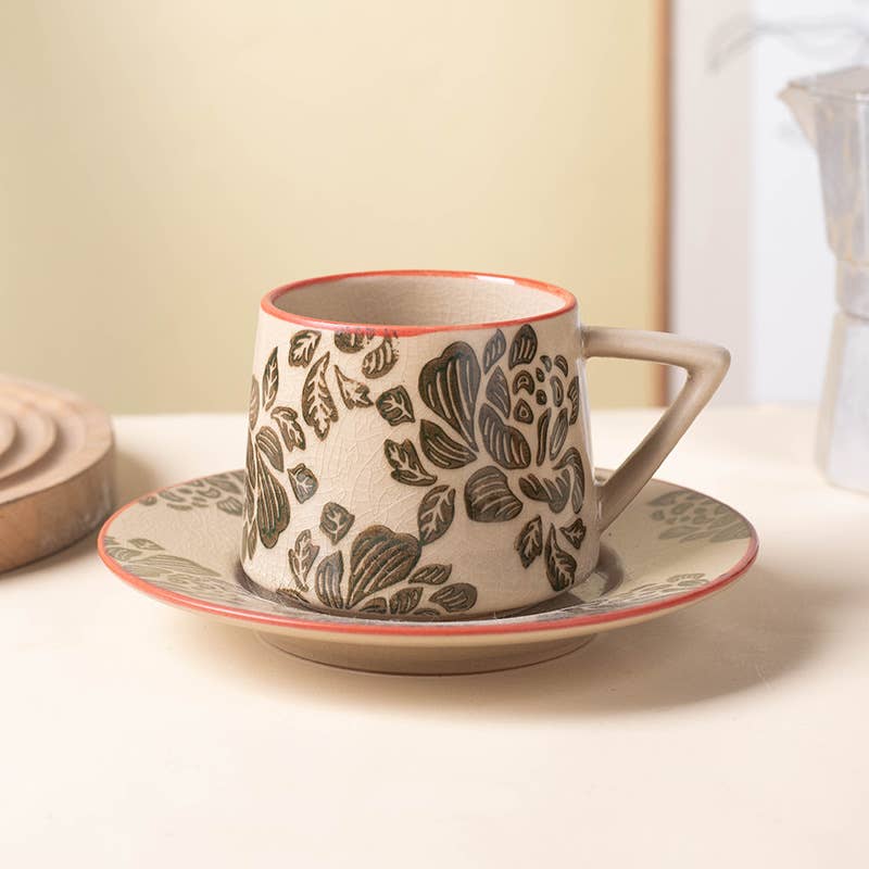 ACNITE(We cover U.S. import duties) - Wholesale Coffee Mug - Ceramic floral coffee cup Milk cup Retro Teacup for kitchen1
