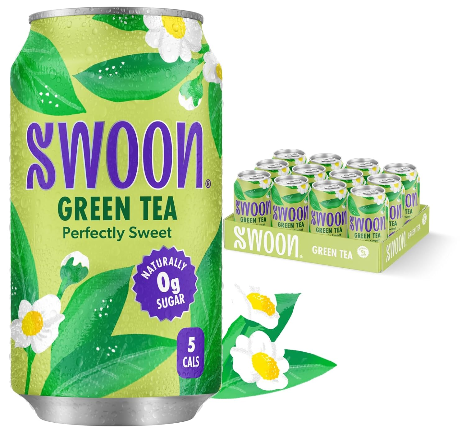 EcoQuality – wholesale Iced tea – 12oz Swoon Zero Sugar Green Tea Refreshing Drink Pack of 120