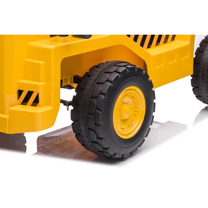 Yellow 12V CAT Electric Dump Truck 1 Seater Ride-on for wholesale on Faire4
