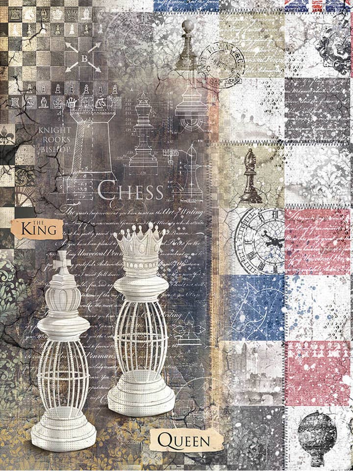 Papel de arroz A4 Piuma El rey y la reina, 5 hojas para venta al por mayor de Ecstasy Crafts Distributing