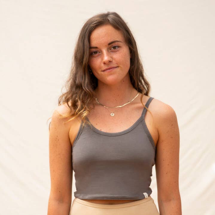 Basic Crop Top graphite for wholesale by Matona