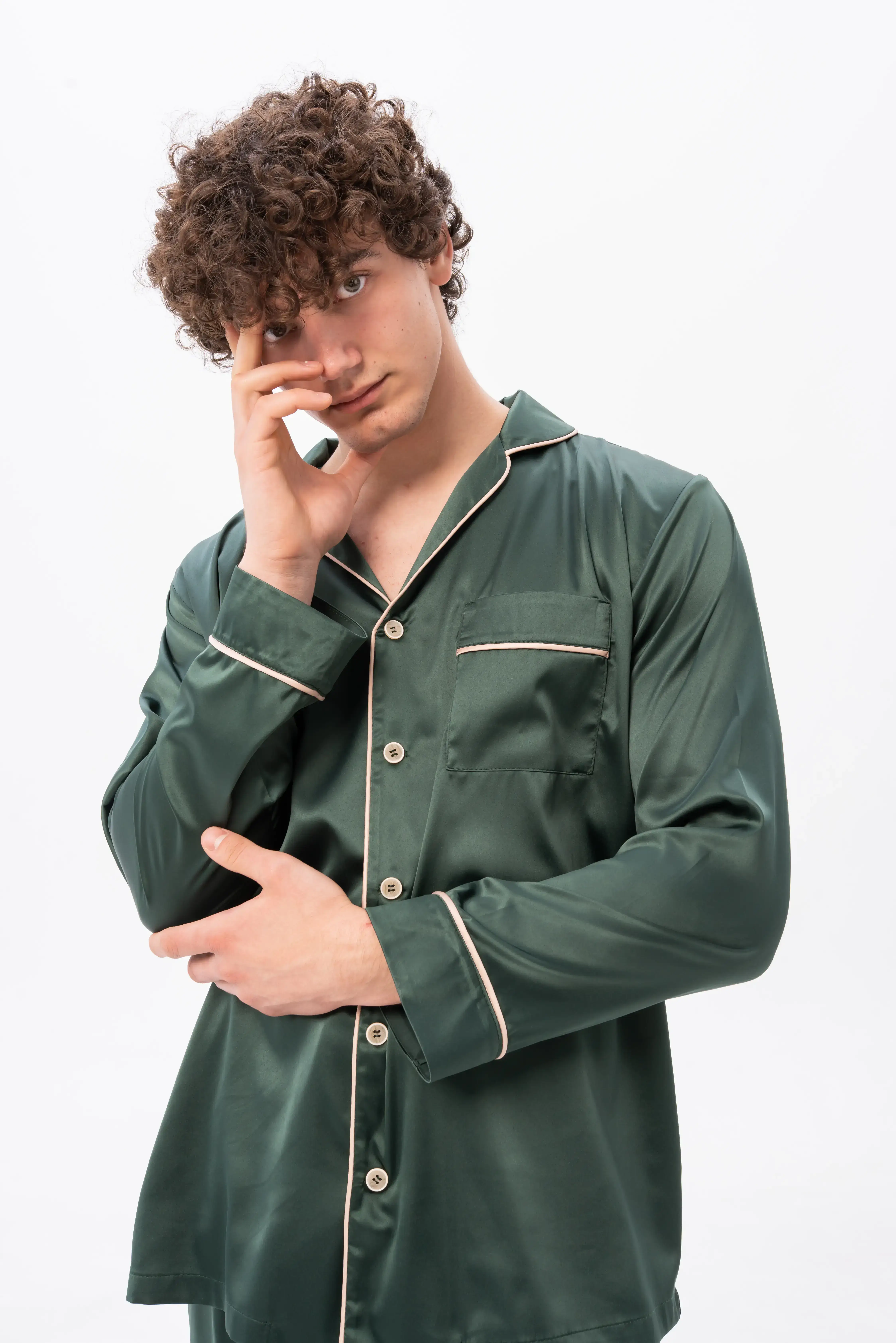 IDENTITY LINGERIE – Pijamas - Homem por atacado – Pijama de Seda Masculino para Homem Pijama PJama de Cetim Pijama de Pijama Masculino PJama Masculino4