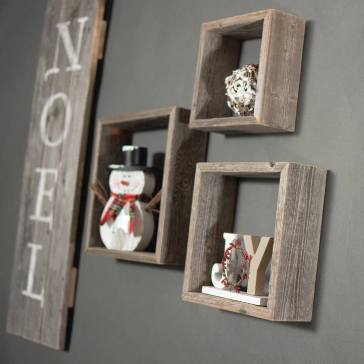 Rockin'Wood - Wholesale Wall Mounted Shelf - Reclaimed Wood Shadow Box Frames - Rustic Farmhouse